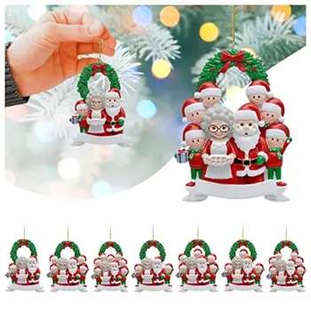 2023 Семейное Рождественское украшение Снеговик из смолы Санта Праздничные Подвесные Украшения Милые Персонализированные Рождественские Украшения