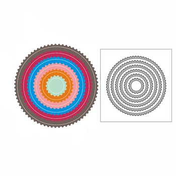 Новая форма для тиснения в форме круга с вложенными зубчатыми колесами 2021 г. Металлические штампы для резки для декора своими руками, скрапбукинга, изготовления открыток для альбомов Без штампов